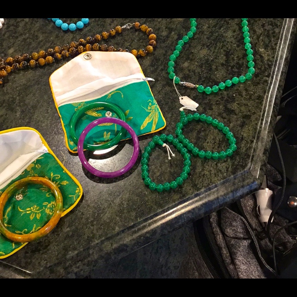 Brand New 7” Jade Bracelets Bengals.Necklaces #nwt